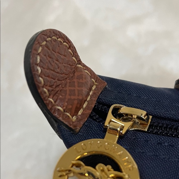 Longchamp Brown and Navy Mini Handbag - Picture 6 of 14